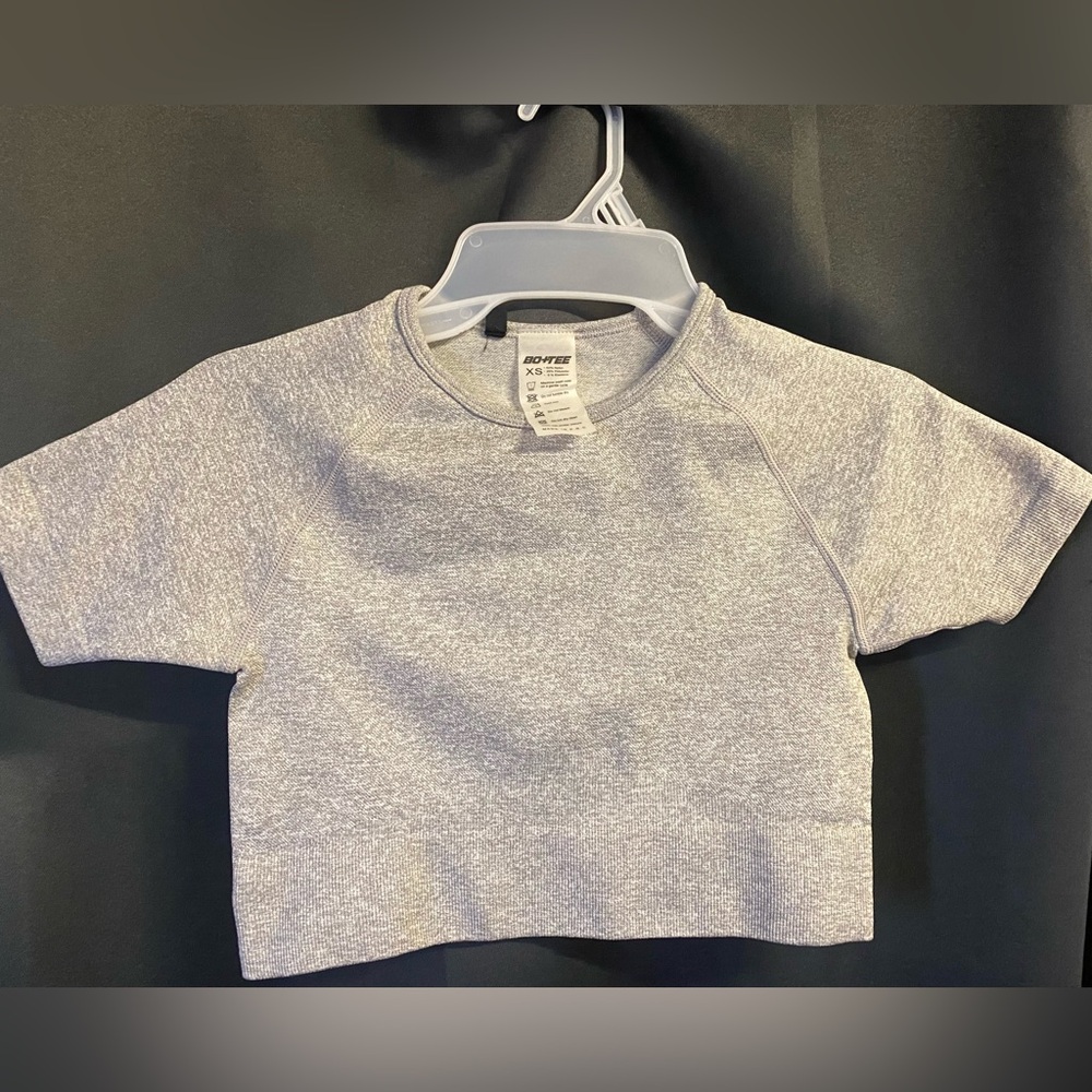 Gray workout crop top